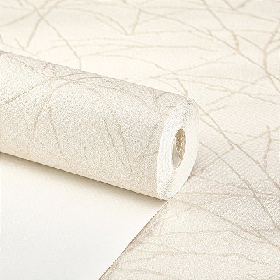 Papel De Parede Vinílico Texturizado Creme Elegante 10m