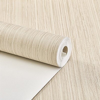Papel De Parede Vinílico Bege Texturizado Lavável Moderno