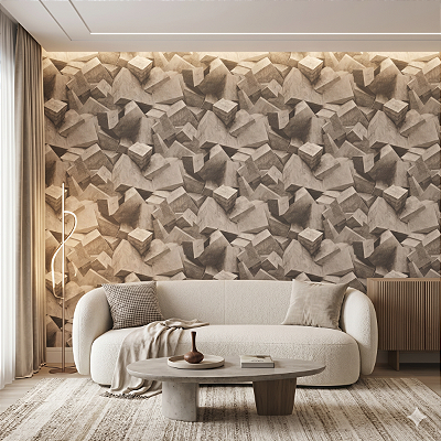Papel De Parede Cinza Vinílico Texturizado 3d Lavável