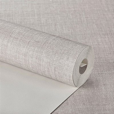 Papel De Parede Importado Vinílico Linho Bege Texturizado