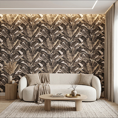 Papel De Parede Lavável Vinílico Texturizado Marrom Cinza