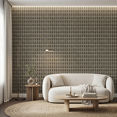 Papel De Parede Vinílico Texturizado Marrom Taupe 3d Lavável