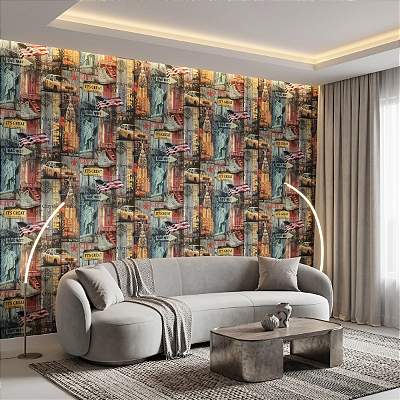 Papel De Parede Americana Vinílico Lavável Texturizado