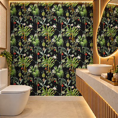 Papel De Parede Tropical Vinílico Lavável Texturizado 10m