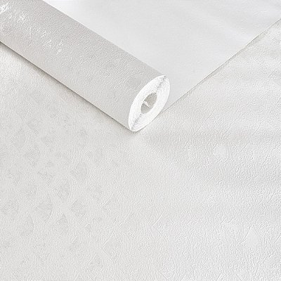 Papel De Parede Branco Lavável Vinílico Texturizado Suave