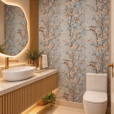 Papel De Parede Importado Lavável Alto Relevo Floral Rosas