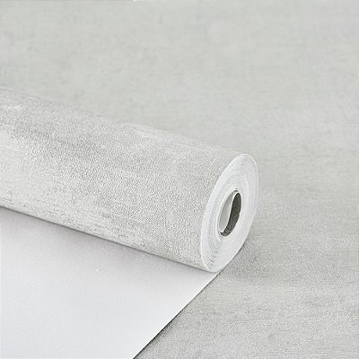 Papel De Parede Cinza Gelo Com Textura Em Rolo De 10 Metros