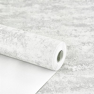 Papel De Parede Estonado Lavavel Cinza Claro Rolo 10 Metros