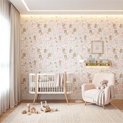 Papel De Parede Infantil Vinílico Texturizado Lavável