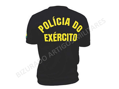 Camiseta Preta Polícia Do Exército - Malha Dry Fit