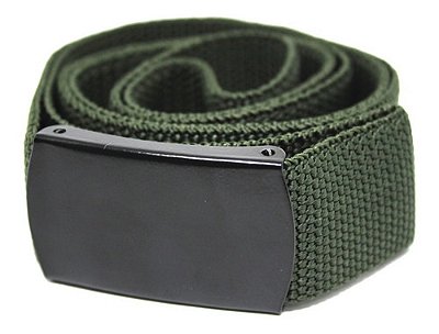 Cinto Padrão Exército Brasileiro - Nylon Verde e Fivela Preta