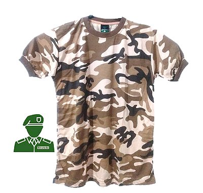 Camiseta Camuflada Deserto - 100% algodão