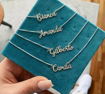 Colar Com nome Personalizado Fonte Baby 40cm/ 45cm ou 50cm