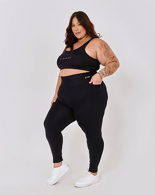 Calça com Bolso Lateral (Plus Size) - Preto | Ref: 2040