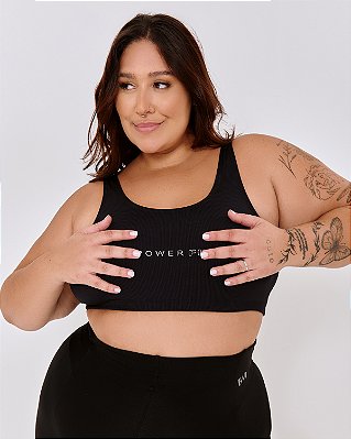 Top Basic Canelado (Plus Size) - Preto | Ref: 1915