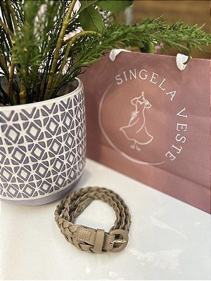 Cinto Trançado Bege