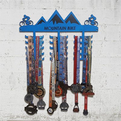 Porta Medalhas Mountain Bike Azul