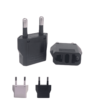 Adaptador de tomada bivolt 2 pinos 4.0 mm com plugue fino