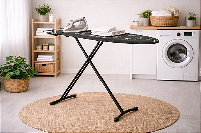 Tábua de Passar Roupas Promie, 151x45cm, 94cm de altura, Pousa Ferro Retrátil - AFER