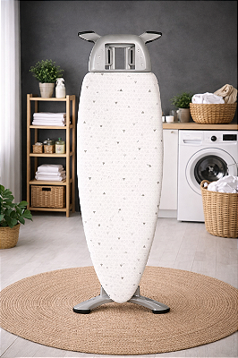Tábua de Passar Roupa Maxi Plus, 156x47cm, 95cm de altura, estampa suave - AFER