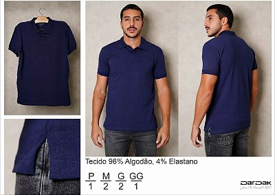 $39,90 UNIT / CAMISA POLO MASCULINA AZUL MARINHO / GRADE: P/1  M/2  G/2  GG/1= 6 PEÇAS