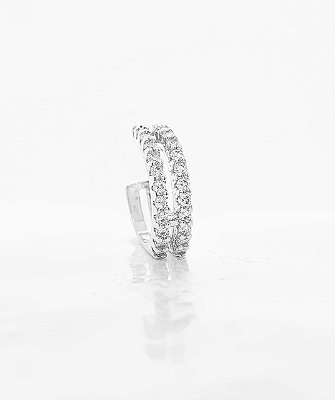 Piercing Fake Cravejado 2 fileiras (1 unidade) Banhado A Ouro Branco PIER002