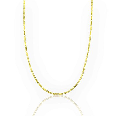 Corrente 3 por 1 - 50cm 1,4mm Fecho Tradicional Banhada a Ouro 18k COR057