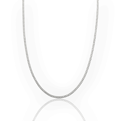 Corrente Grumet 50cm 2mm Fecho Tradicional Banhada a Ouro Branco COR065