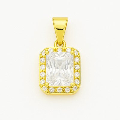 Pingente Prisma (11x13mm) Banhado A Ouro 18K PIN129