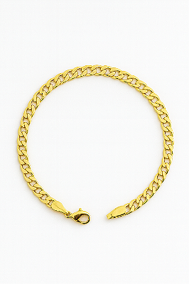 Pulseira Grumet 4mm Fecho Tradicional Banhada A Ouro 18k PUL060