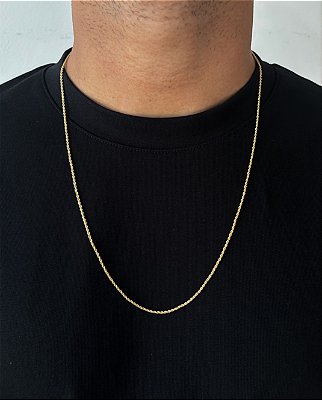 Corrente Cordão Baiano 70cm 1,6mm Fecho Tradicional Banhada A Ouro 18k COR088