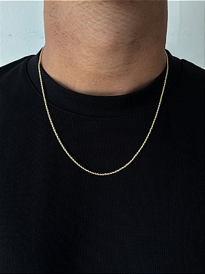 Corrente Cordão Baiano 60cm 1,6mm Fecho Tradicional Banhada A Ouro 18k COR081