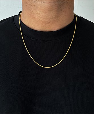 Corrente Rabo de Rato 60cm 2mm Fecho Tradicional Banhada A Ouro 18k COR077