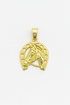 Pingente Cavalo Ferradura (17x17,5mm) Banhado A Ouro 18k PIN136
