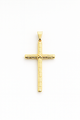 Pingente Cruz Tronco (22x39mm) Banhado A Ouro 18k PIN139