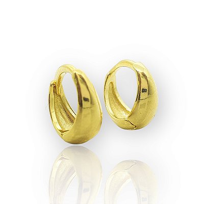 Brinco Argola Abaulada P Banhado a Ouro 18k BRI202
