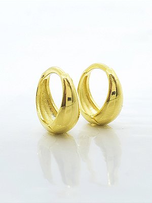 Brinco Argola Abaulada M Banhado a Ouro 18k BRI203