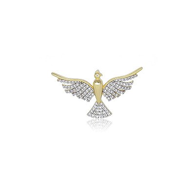 Pingente Passaro G Cravejado Banhado a Ouro 18k PIN146