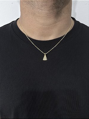 Corrente Veneziana 50cm 1mm + Pingente Nossa Senhora Cravejada Banhado a Ouro 18k COR009-PIN144