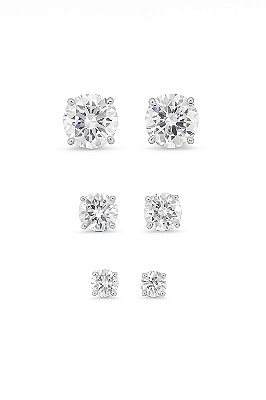 Kit Brincos 6, 8 e 10mm Prata 925 BRIP002-BRIP001-BRIP003