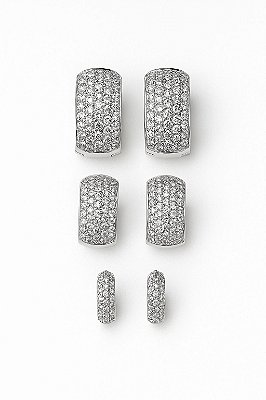 Kit 12, 29 e 16 Pedras Banhado A Ouro Branco BRI001-BRI003-BRI004