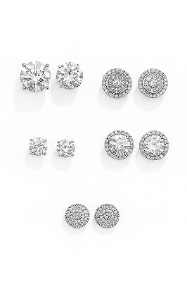 Kit Completo 4 Com 5 Peças Banhado A Ouro Branco BRIP001-BRIP002-BRI192-BRI158-BRI013