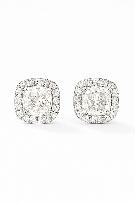 Brinco Fílip Imperial Quadrado (9mm) Banhado A Ouro Branco BRI205