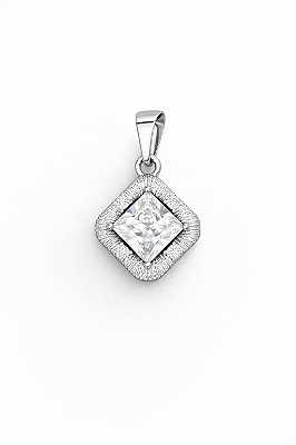 Pingente Quadrado 5 pedras (11x11mm) Banhado A Ouro PIN154