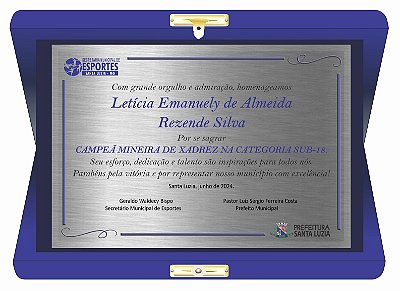 Placa em inox com estojo