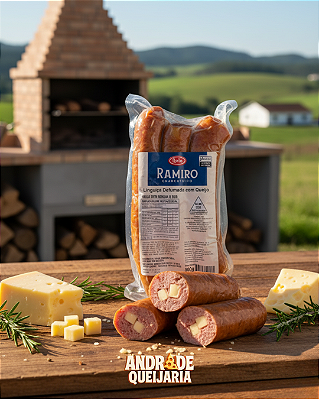Linguiça Defumada a lenha - Com Queijo - 500g