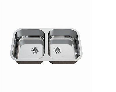 CUBA DUPLA LUXO VERTICAL N3 PROFUNDIDADE 17CM AÇO 304 VALV 4.1/2