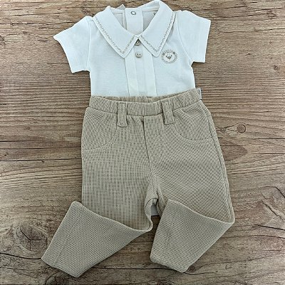 Conjunto Safari - Body com calça tricotil