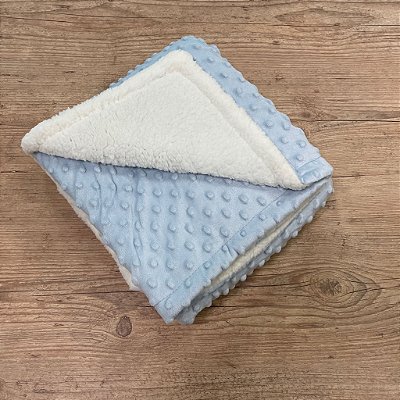 Cobertor Microfibra Sherpa - Azul