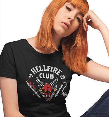 Camiseta Stranger Things - HellFire Club - Preta